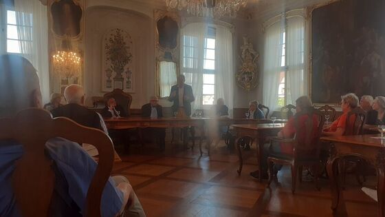Andreas Starke, Heinz Kuntke und Hans Wolff im Rokokosaal des alten Rathauses